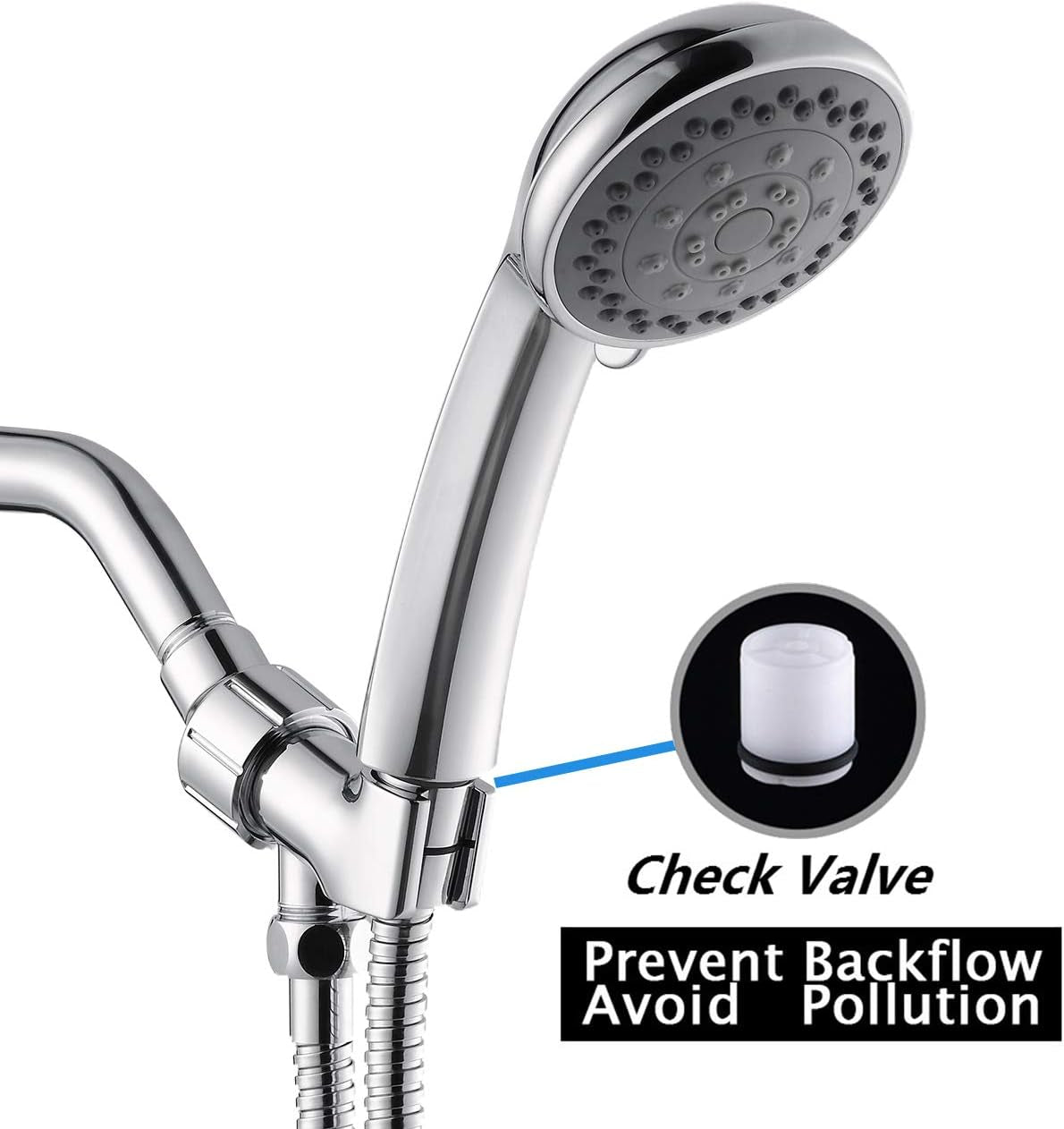Handheld Shower Head with Hose – Shower Wand with 4.9 Ft Long Hose, 5 Mode Detachable Stainless Steel Design – Rust Resistant 360° Rotating Head for Showering, Bathroom Cleaning & Pet Bathing