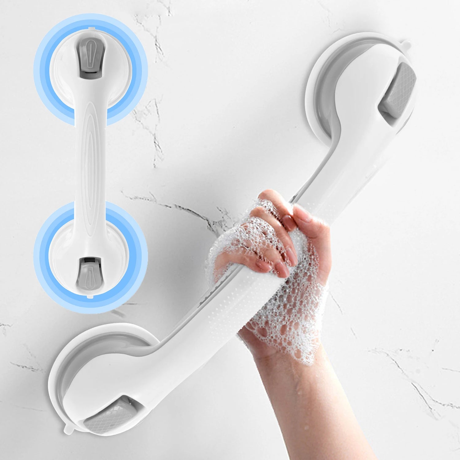2/4Pcs Showers Grab Bars Free Punch Bathroom Handle anti Slip Safety Suction Cups Bathtub Grab Bar for Elderly Children Support