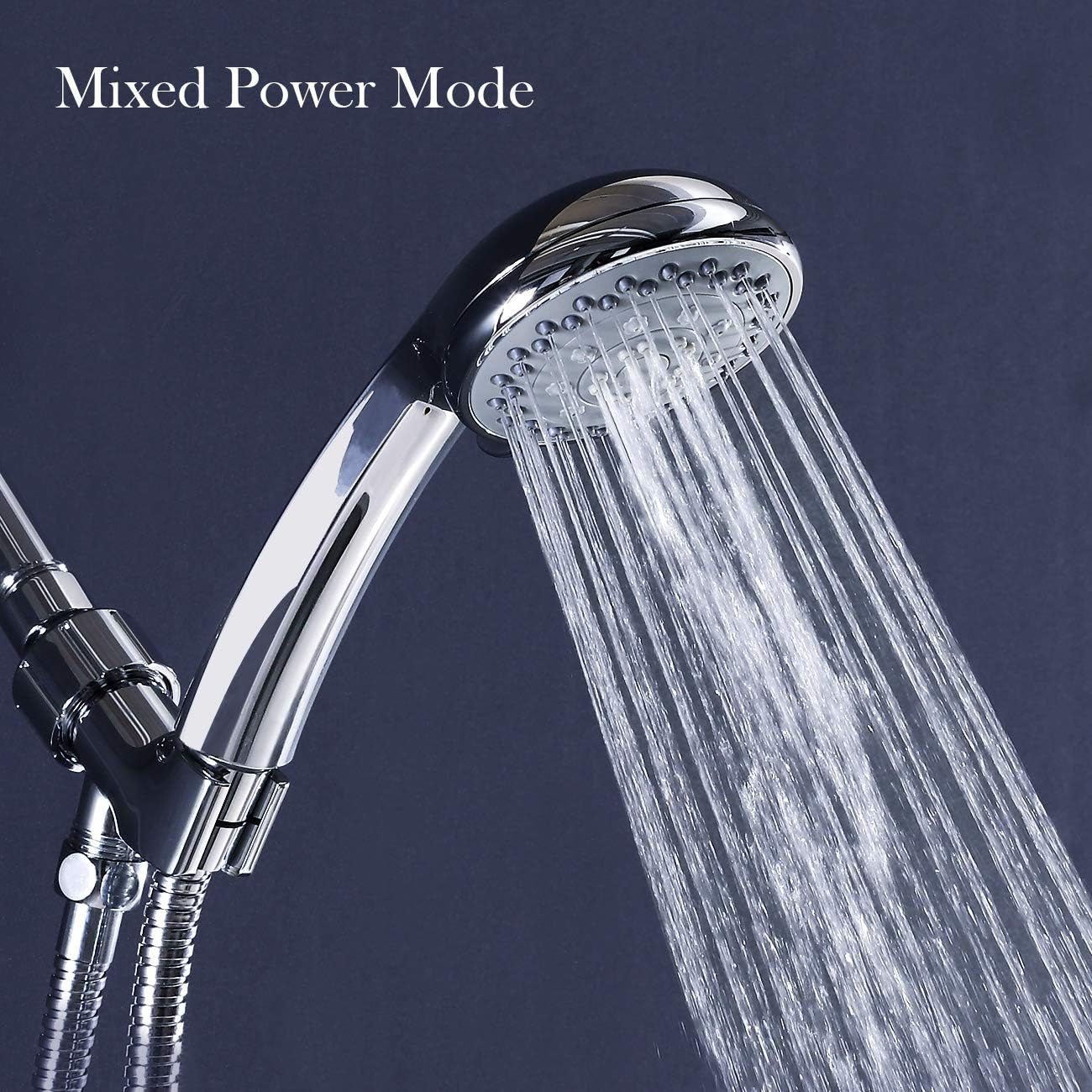 Handheld Shower Head with Hose – Shower Wand with 4.9 Ft Long Hose, 5 Mode Detachable Stainless Steel Design – Rust Resistant 360° Rotating Head for Showering, Bathroom Cleaning & Pet Bathing