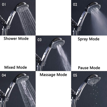 Handheld Shower Head with Hose – Shower Wand with 4.9 Ft Long Hose, 5 Mode Detachable Stainless Steel Design – Rust Resistant 360° Rotating Head for Showering, Bathroom Cleaning & Pet Bathing